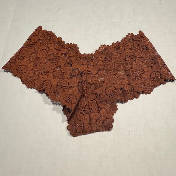 NEW Fredericks of Hollywood Jessica Lace Cheeky Boyshort Size S Coco Brown NWT - Picture 1 of 6
